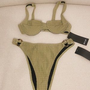 Never Worn Nasty Gal Sage Green Bikini Set